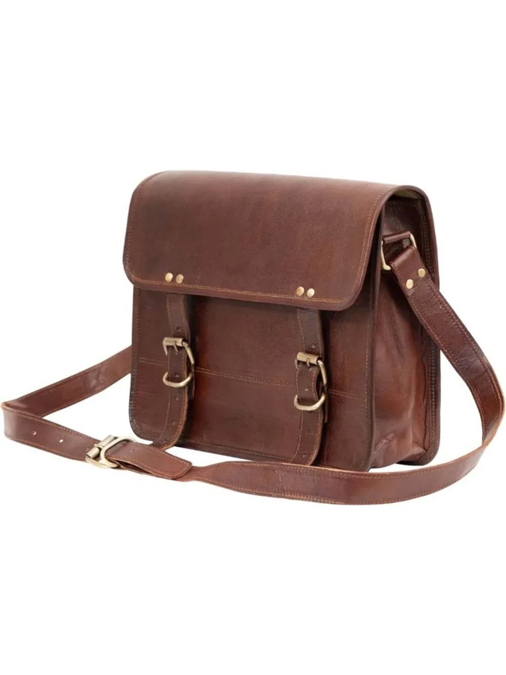 Vintage Leather Messenger Bag | 16